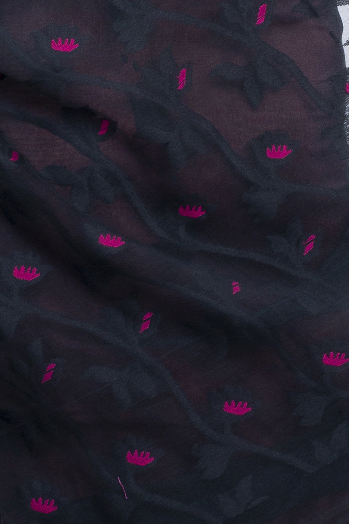 Black Rani Blended Cotton Moha_Jamdani Jamdani Saree (807)